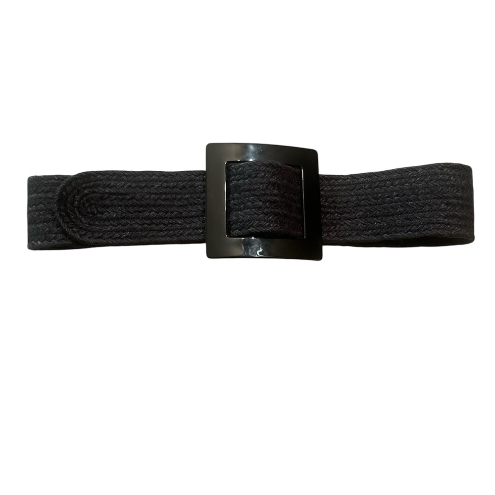 Zara Black Braided Belt with Square Buckle - Picture 5 of 6